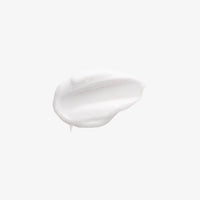 White cream swatch on a white background