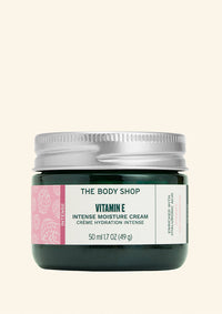 The Body Shop Vitamin E Intense Moisture Cream jar on a white background