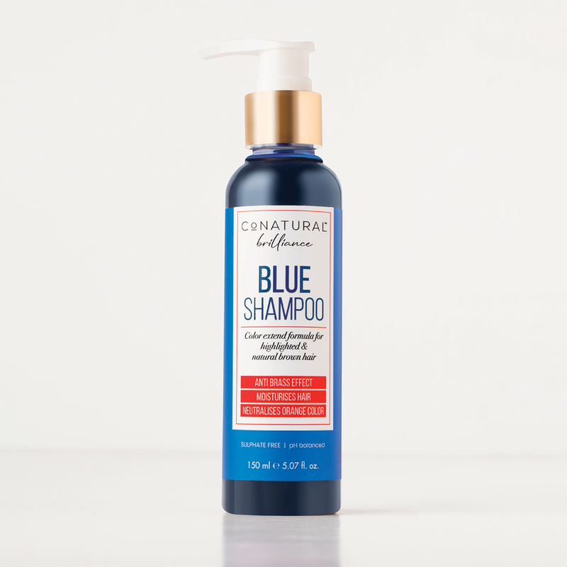 CoNatural Brilliance Blue Shampoo For Natural Brown Hair 150ml