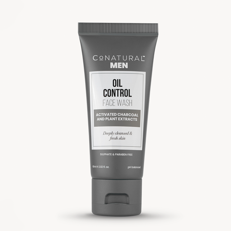 Conatural Men Oil Control Face Wash with Activated Charcoal For Oily & Acne-Prone Skin 60 ML