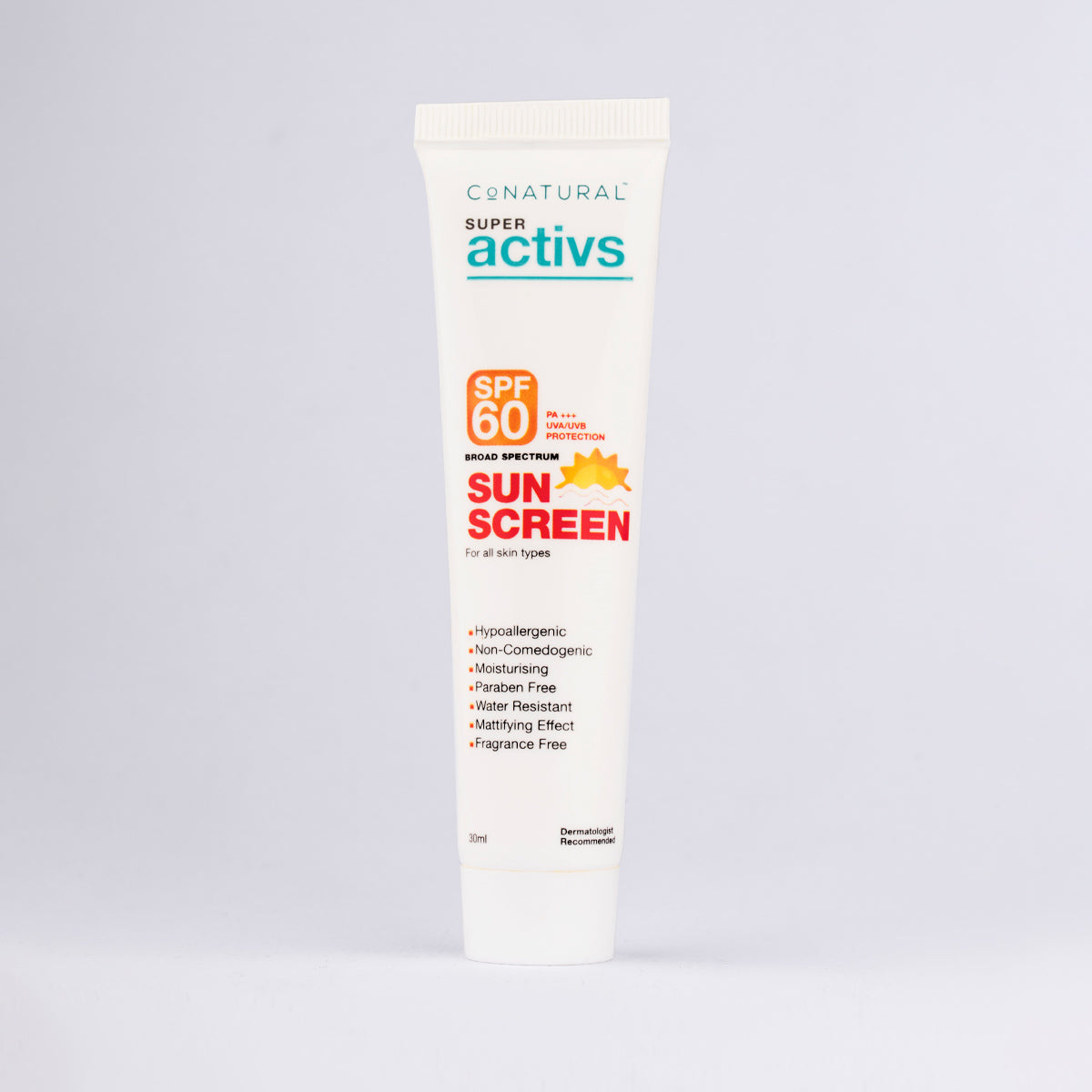 CoNatural Super Active Broad Spectrum Sun Screen SPF60 30ml